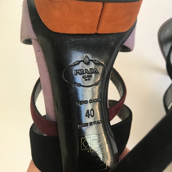 Prada Suede Platform Heels Sandals 40 Strappy Shoe - Picture 7 of 8